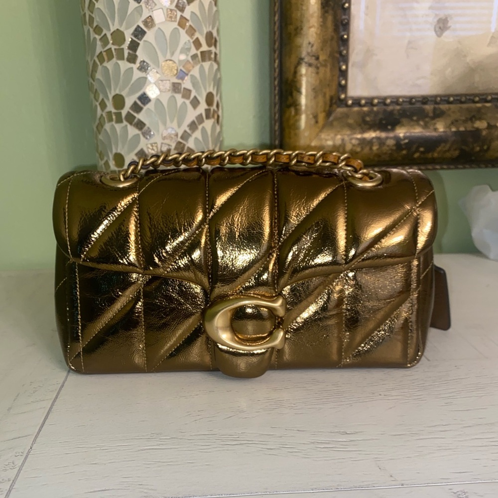 Coach New Year Quilted Tabby 20 in gold